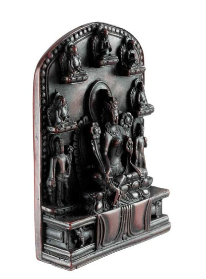 Statue Bouddhiste Tara Verte En Résine Bordeaux – Artisanat Du Népal