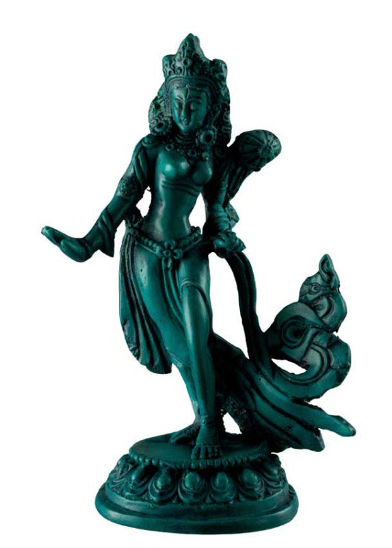 Statue Bouddhiste Tara En Résine Turquoise – Artisanat Du Népal