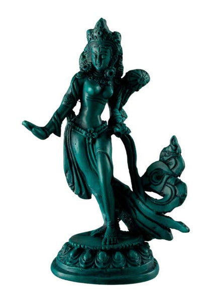 Statue Bouddhiste Tara En Résine Turquoise – Artisanat Du Népal