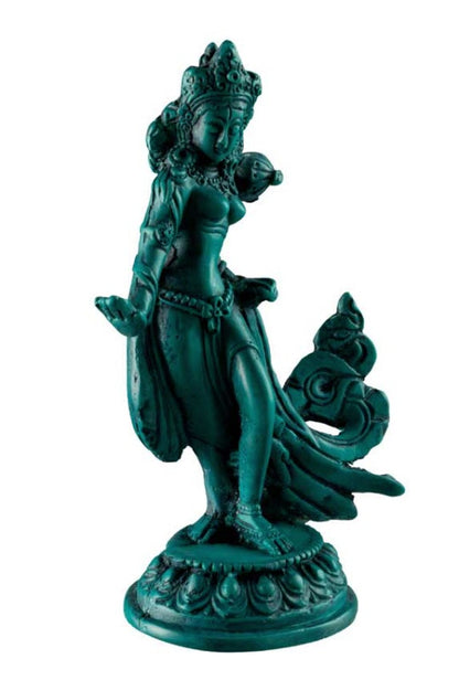 Statue Bouddhiste Tara En Résine Turquoise – Artisanat Du Népal