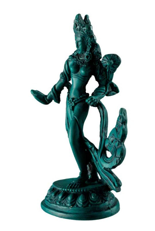 Statue Bouddhiste Tara En Résine Turquoise – Artisanat Du Népal
