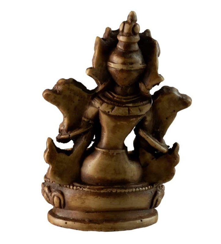 Statue Bouddhiste Tara Verte En Résine Marron Clair – Artisanat Du Népal