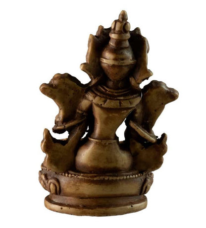 Statue Bouddhiste Tara Verte En Résine Marron Clair – Artisanat Du Népal
