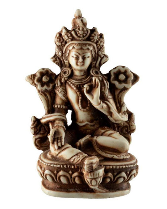 Statue Bouddhiste Tara Verte En Résine – Artisanat Du Népal