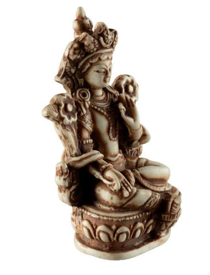 Statue Bouddhiste Tara Verte En Résine – Artisanat Du Népal