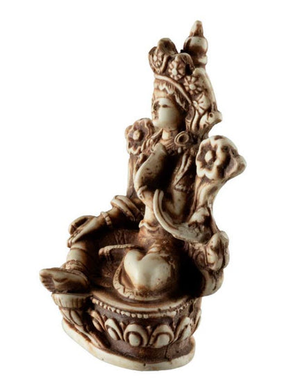 Statue Bouddhiste Tara Verte En Résine – Artisanat Du Népal
