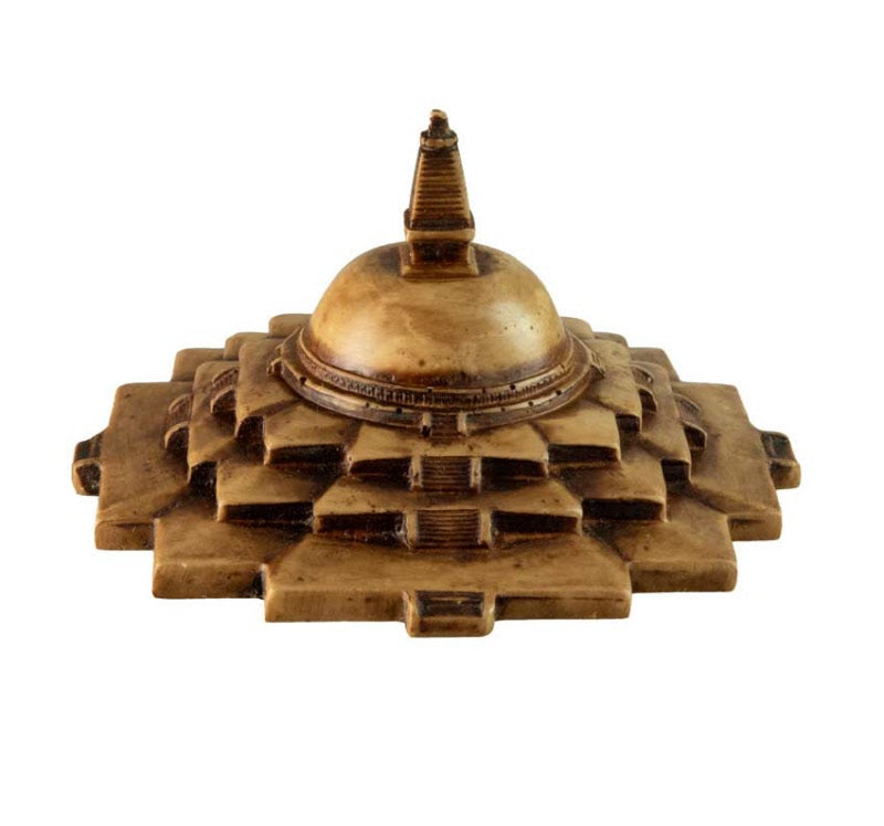 Chörten Stupa Tibétain En Résine Beige – Reliquaire Bouddhiste Du Népal