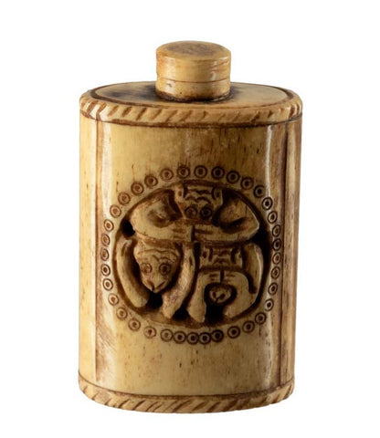 Boîte Tabatière 3 Singes De La Sagesse – Os De Bovin Sculpté