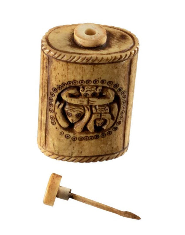 Boîte Tabatière 3 Singes De La Sagesse – Os De Bovin Sculpté
