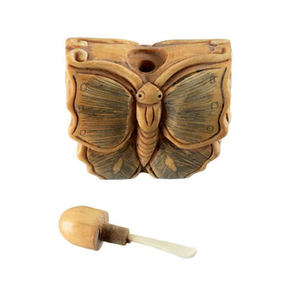 Flacon En Os Sculpté Papillon – Artisanat Chinois