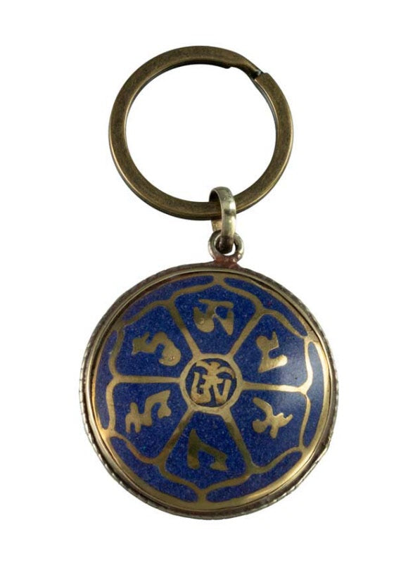 Porte-Clé Om Tibétain et Mantra Om Mani Padme Hum en Laiton – Népal