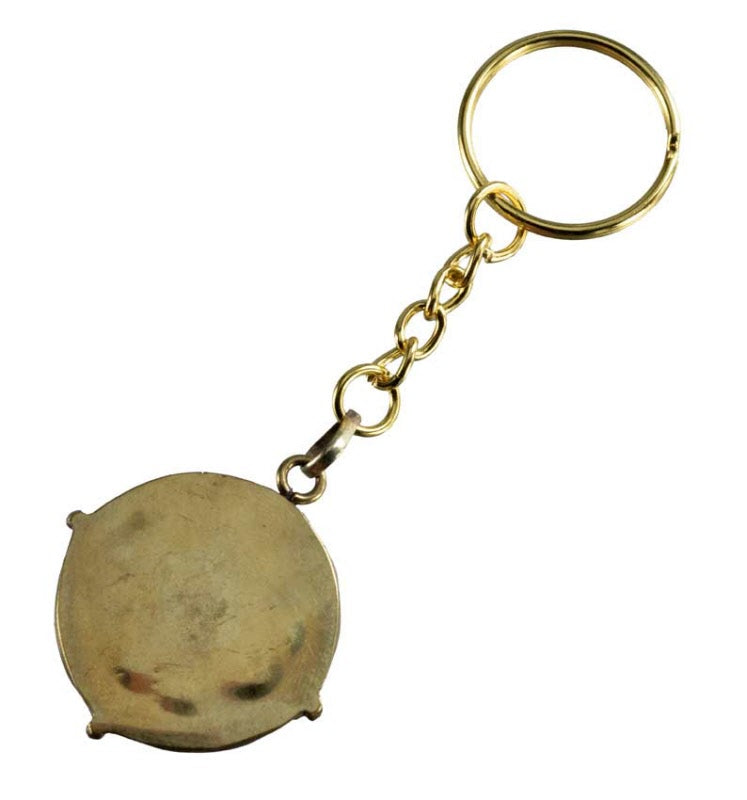 Porte-Clé Original Om Hindouiste en Cuivre et Résine Turquoise