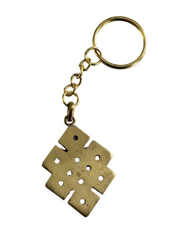 Porte-Clé Original Nœud Sans Fin Bouddhiste en Résine Turquoise