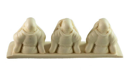 Statuette 3 Bouddhas De La Sagesse En Résine – Artisanat Népalais – Les Trois Singes De La Sagesse