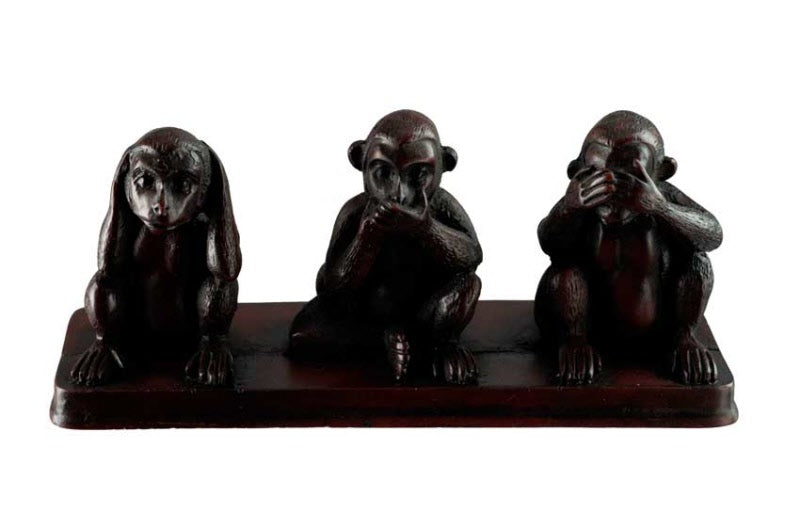 Statuette 3 Singes De La Sagesse En Résine – Artisanat Népalais
