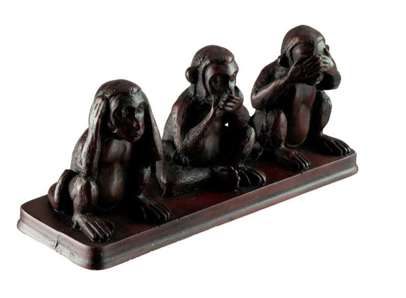 Statuette 3 Singes De La Sagesse En Résine – Artisanat Népalais