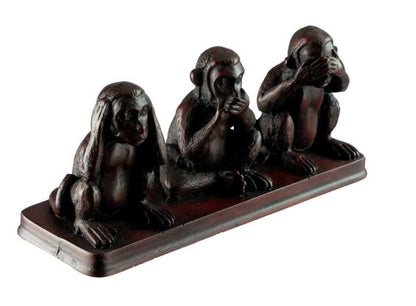 Statuette 3 Singes De La Sagesse En Résine – Artisanat Népalais