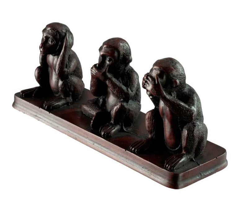 Statuette 3 Singes De La Sagesse En Résine – Artisanat Népalais