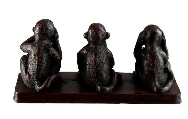 Statuette 3 Singes De La Sagesse En Résine – Artisanat Népalais