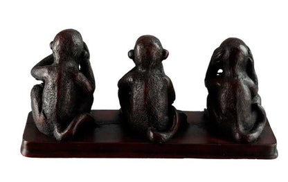 Statuette 3 Singes De La Sagesse En Résine – Artisanat Népalais