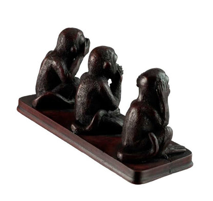 Statuette 3 Singes De La Sagesse En Résine – Artisanat Népalais