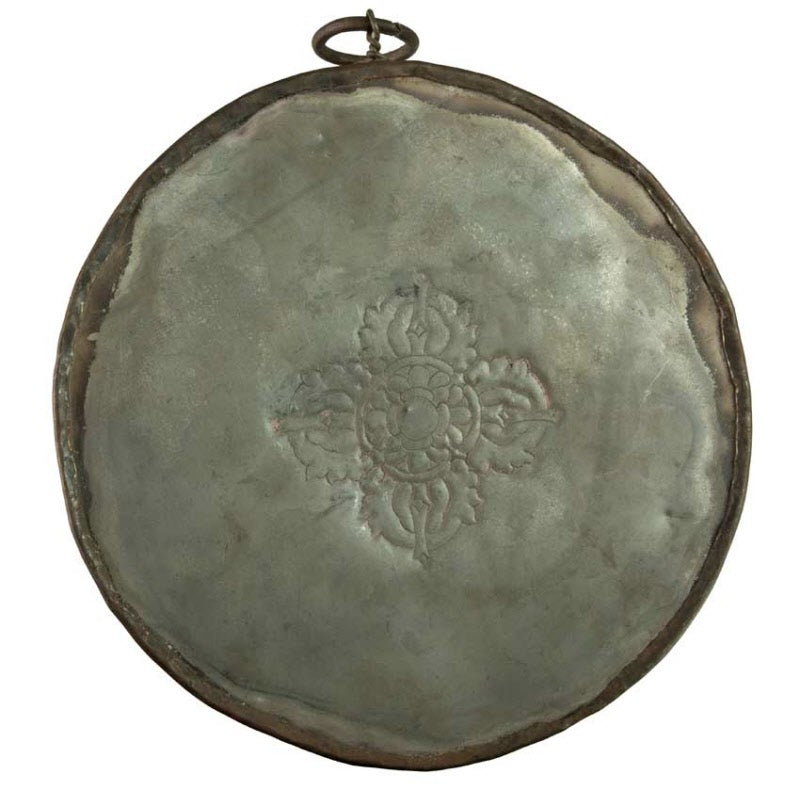 Plaque Murale Dragon Tibétain En Métal – Double Vajra Et Artisanat Du Népal