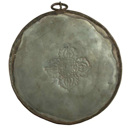 Plaque Murale Dragon Tibétain En Métal – Double Vajra Et Artisanat Du Népal