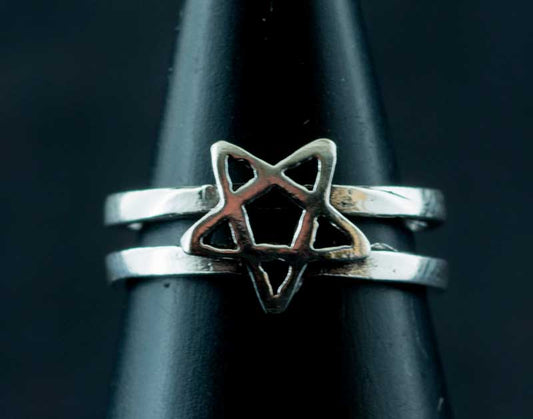 Bague de pied Pentagramme en argent 925 – Bijou d’orteil ethnique