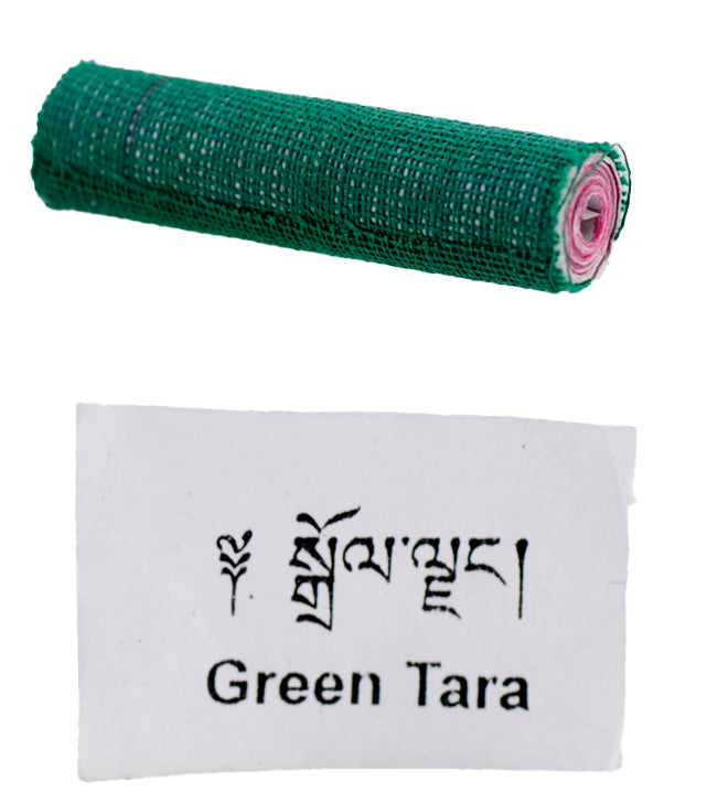 Rouleau de Mantra Tibétain de Tara Verte – Prière Bouddhiste de Compassion et de Protection