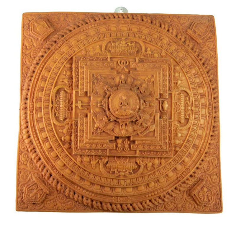 Plaque Murale Mandala Bouddha En Résine – Décoration Spirituelle Du Népal