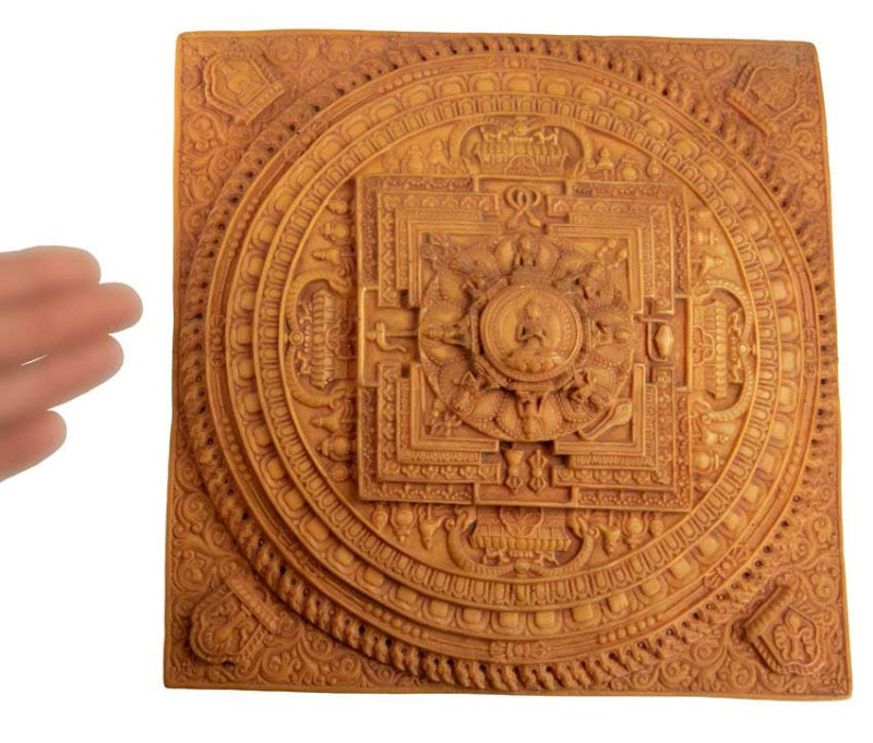 Plaque Murale Mandala Bouddha En Résine – Décoration Spirituelle Du Népal