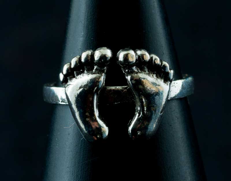 Bague de pied Paire de pieds en éventail en argent 925 – Bijou d’orteil ethnique