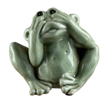 Statuette Grenouille En Céramique – Décoration Artisanale