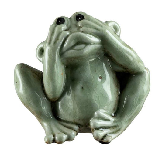Statuette Grenouille En Céramique – Décoration Artisanale