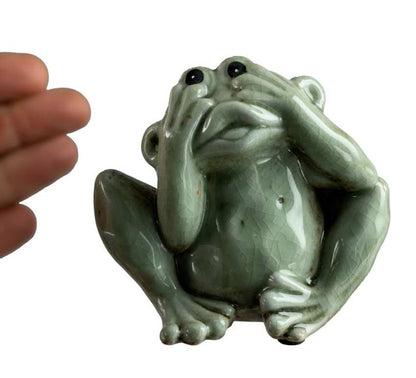 Statuette Grenouille En Céramique – Décoration Artisanale