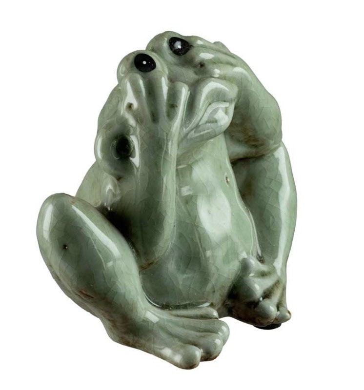 Statuette Grenouille En Céramique – Décoration Artisanale