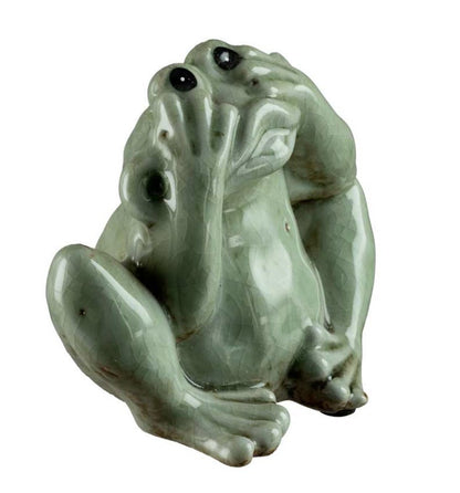 Statuette Grenouille En Céramique – Décoration Artisanale