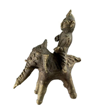 Ancienne Figurine Éléphant En Métal – Art Tribal Bastar Dhokra Inde