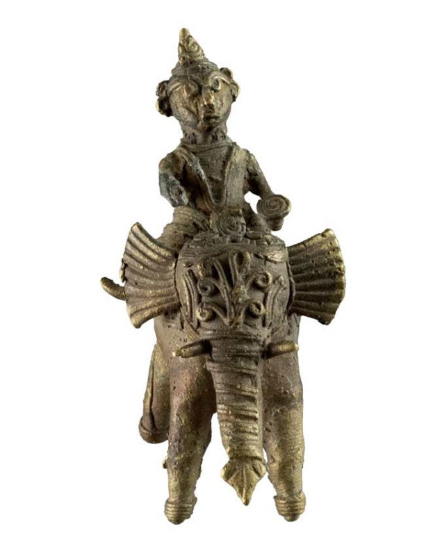 Ancienne Figurine Éléphant En Métal – Art Tribal Bastar Dhokra Inde