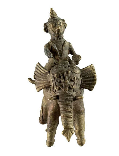 Ancienne Figurine Éléphant En Métal – Art Tribal Bastar Dhokra Inde