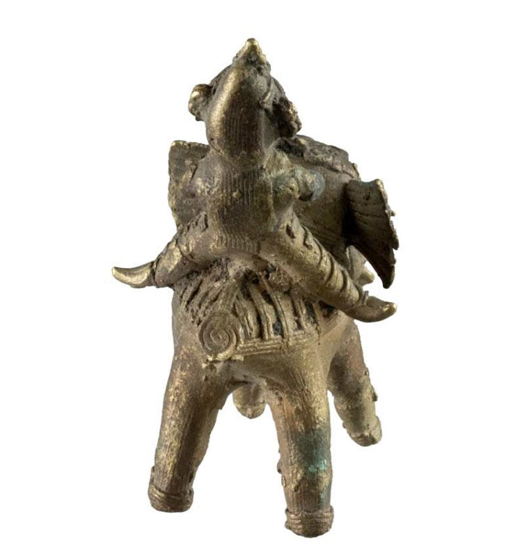 Ancienne Figurine Éléphant En Métal – Art Tribal Bastar Dhokra Inde