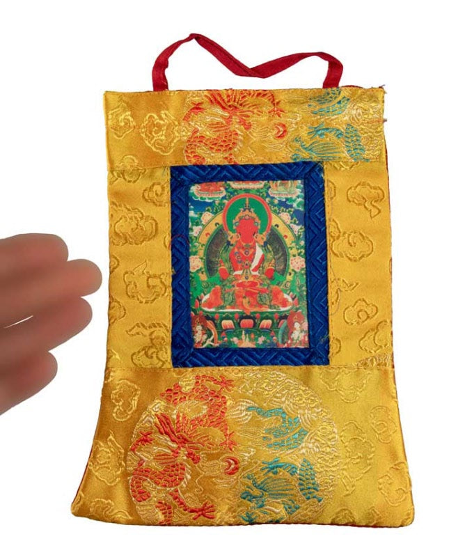 Thangka Miniature Bouddha Amitayus – Art Spirituel Du Népal