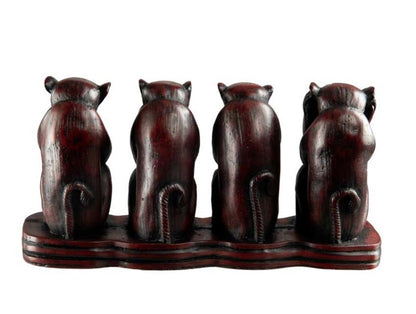 4 Singes de la Sagesse en Résine Bordeaux – Artisanat du Népal
