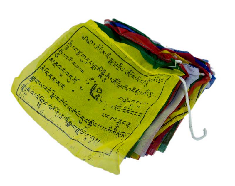Drapeaux de Prières Tibétains Bouddhistes 17 cm – Guirlande Spirituelle du Népal