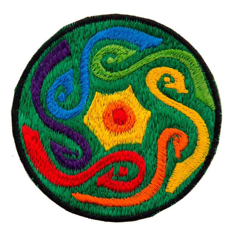 Écusson Brodé Nœud Psychédélique – Artisanat Népalais