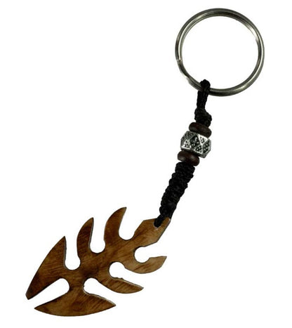 Porte-Clés Symbole Maori Artisanal en Os de Bovin – Artisanat du Népal