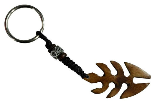 Porte-Clés Symbole Maori Artisanal en Os de Bovin – Artisanat du Népal
