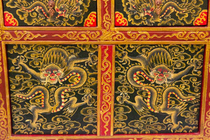 Commode tibétaine Garuda 63,5 cm – meuble artisanal peint à la main du Népal