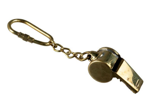 Porte-Clé Sifflet Marin en Laiton – Accessoire Nautique