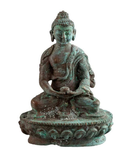 Statuette Bouddha Amitabha en métal – Artisanat traditionnel du Népal
